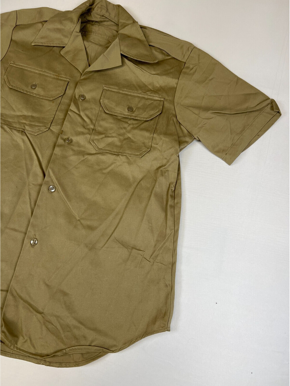 Vintage US Military Khaki Shirt Mens Medium Short Sleeve Utility Service Uniform - Picture 7 of 10